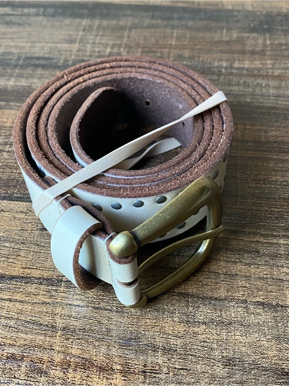 Lucky Leather Studded Belt, 34”